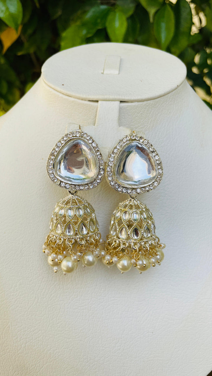 Shayma Jhumka with Pearl Drops Earrings |Inaayat by Divya Taimni
