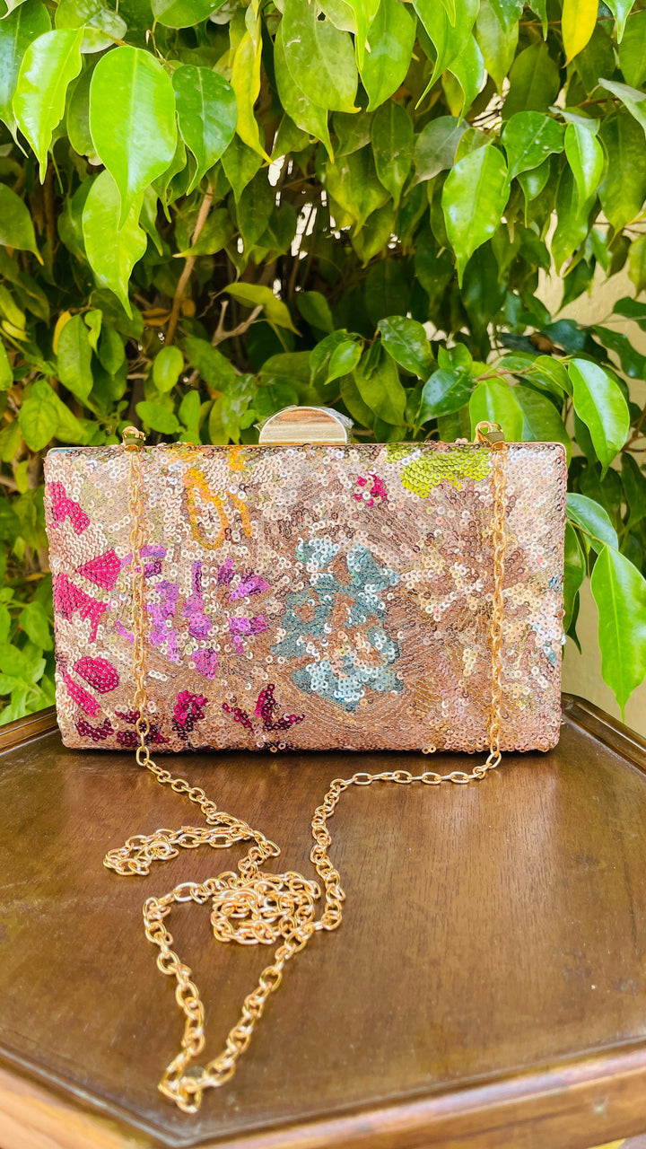 Sparkling Sequin Floral Purse | House of Inaayat