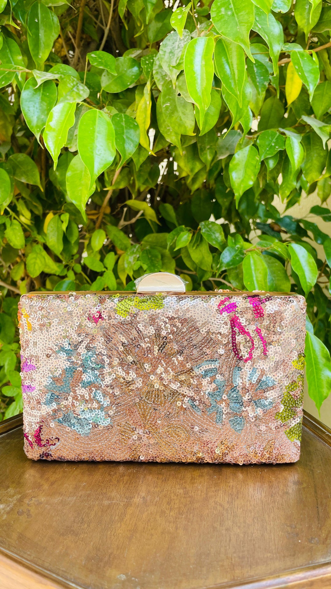 Sparkling Sequin Floral Purse | House of Inaayat