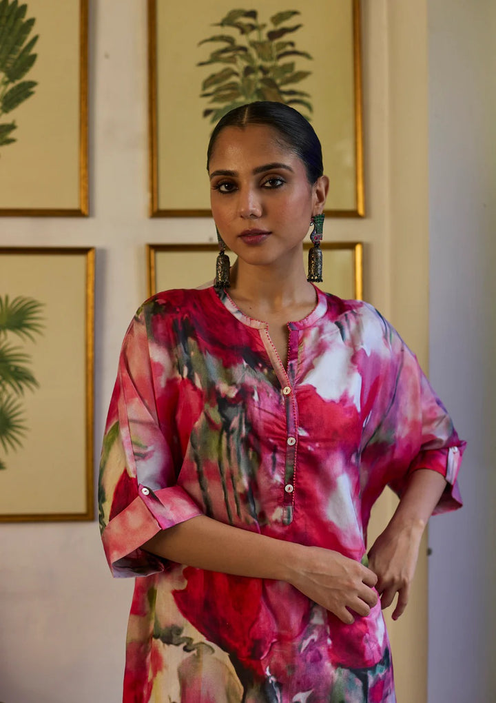 Fuchsia Bloom Co-ord Set | Andaaz by Jyoti Dhawan