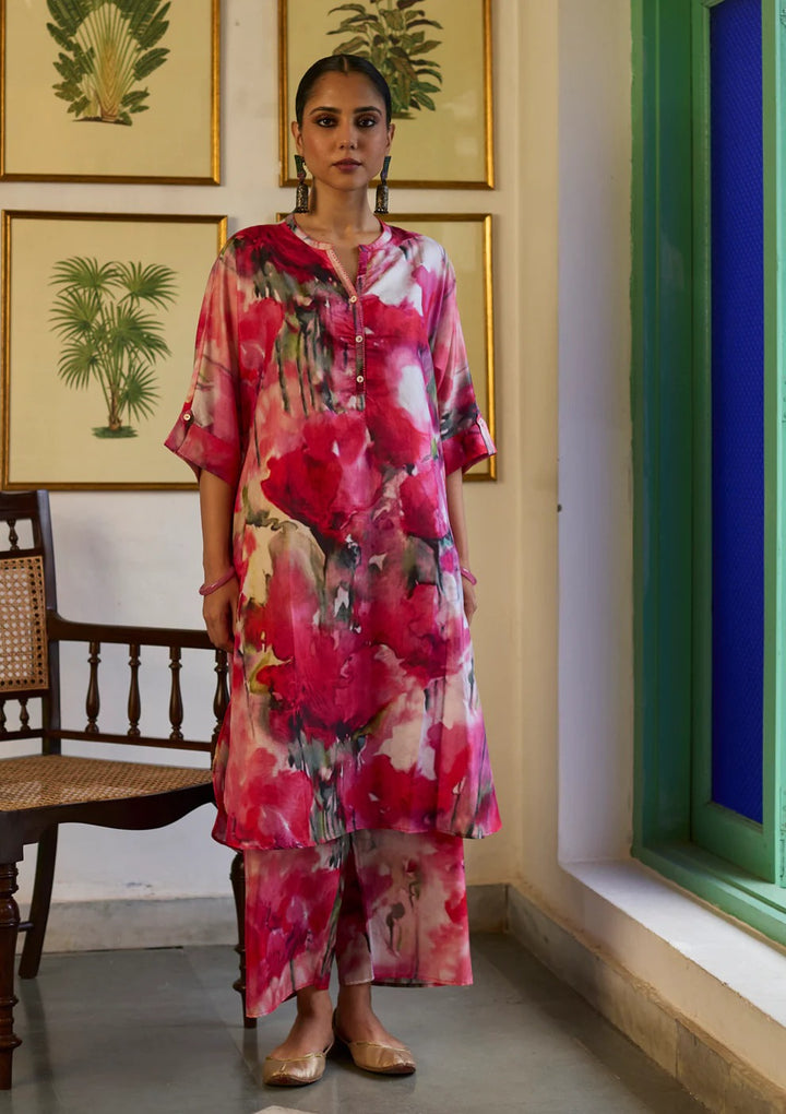 Fuchsia Bloom Co-ord Set | Andaaz by Jyoti Dhawan