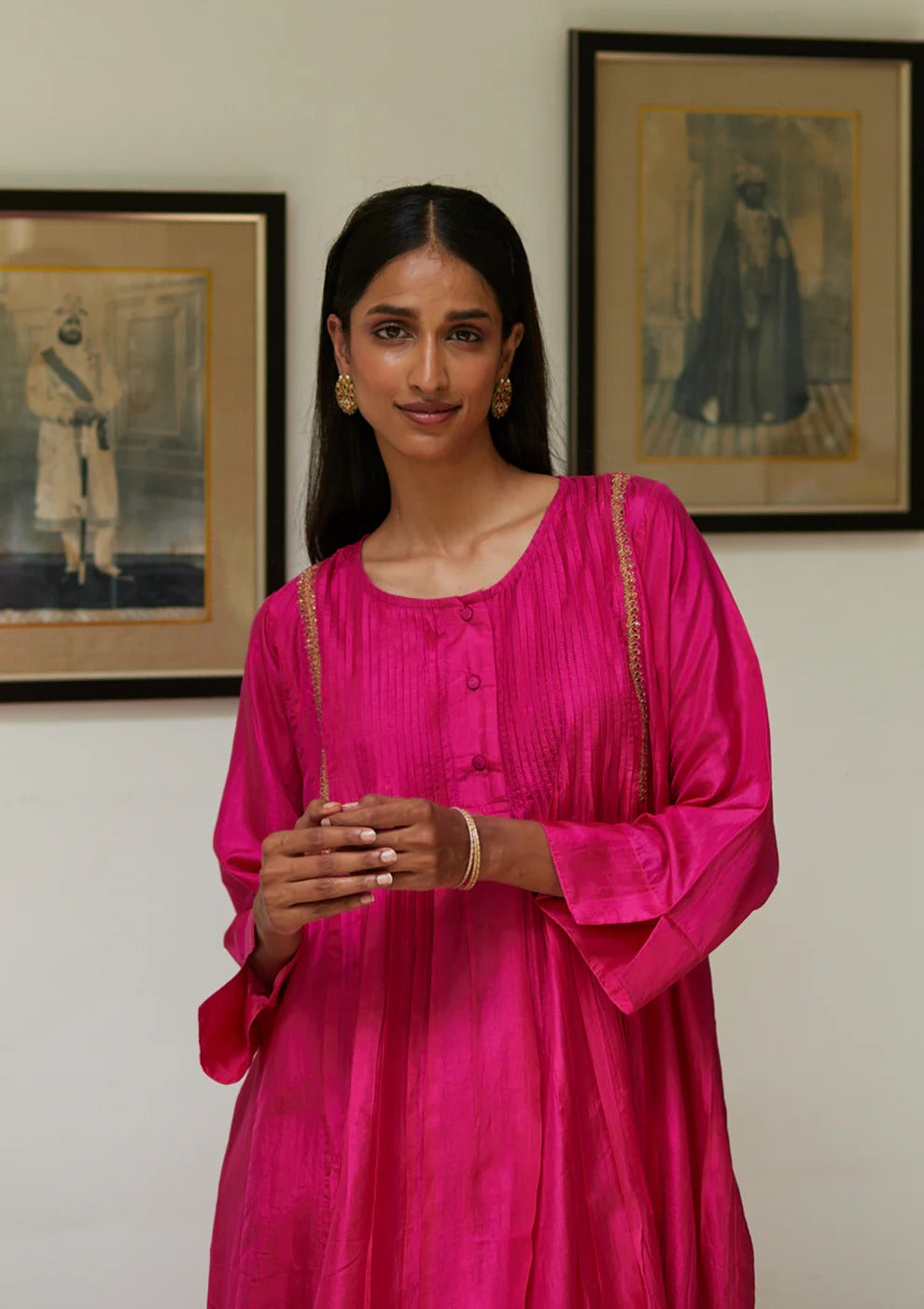 Pink Fuchsia Festive Silk Kurta Set | Andaaz by Jyoti Dhawan