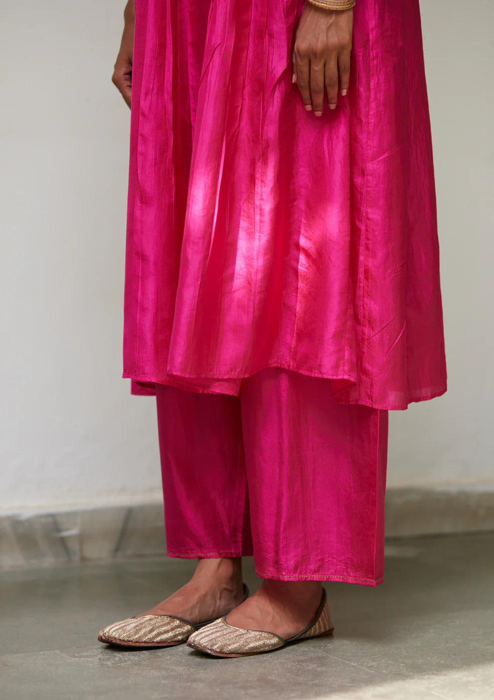 Pink Fuchsia Festive Silk Kurta Set | Andaaz by Jyoti Dhawan
