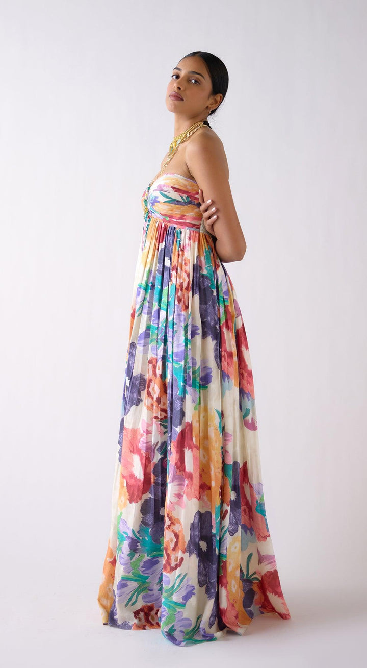 Multi Muslin Floral Resort Dress | Basanti Kapde Aur Koffee
