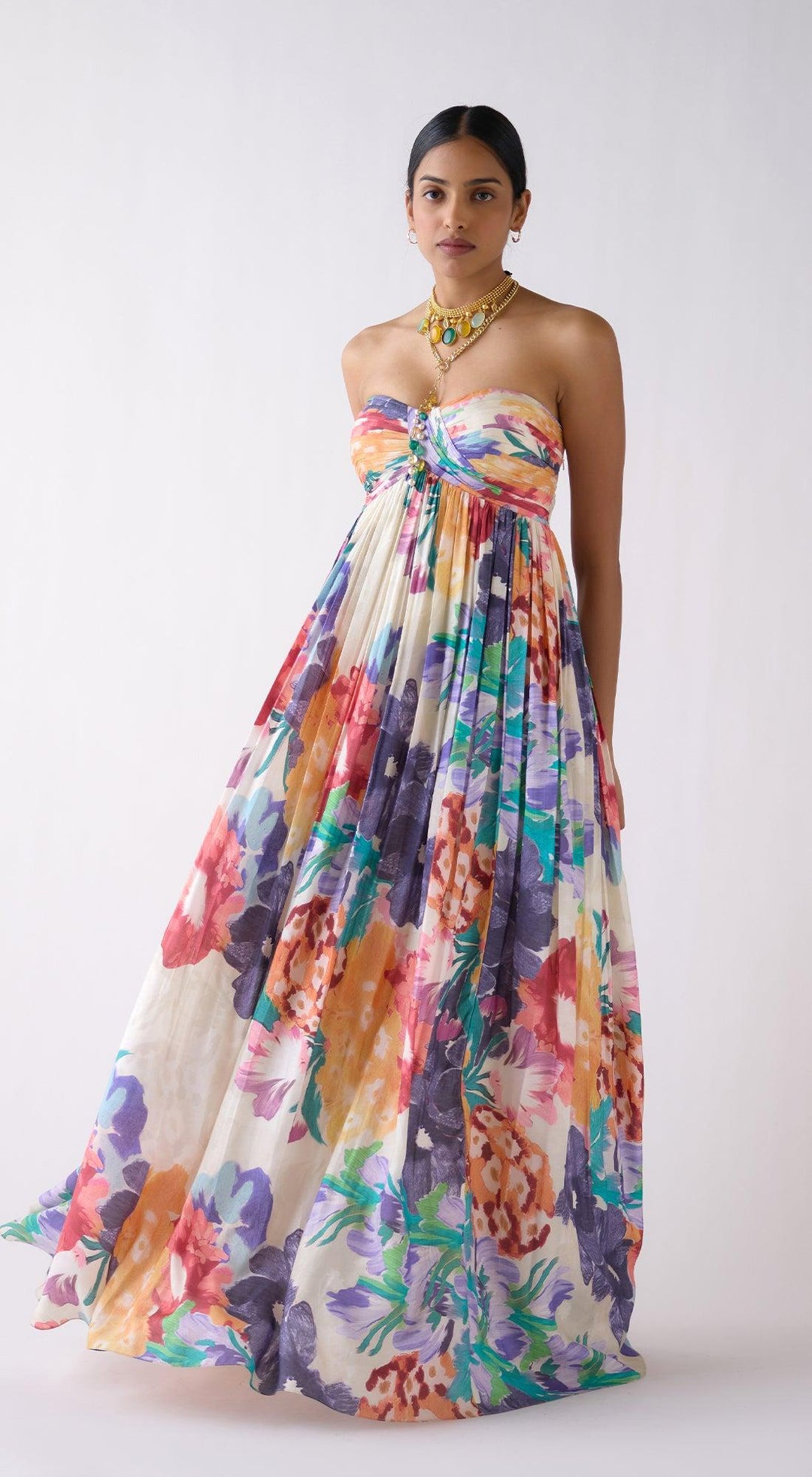 Multi Muslin Floral Resort Dress | Basanti Kapde Aur Koffee