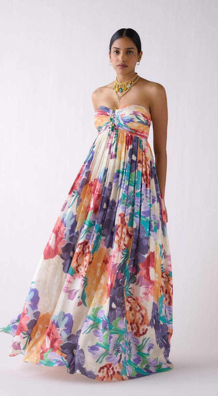 Multi Muslin Floral Resort Dress | Basanti Kapde Aur Koffee