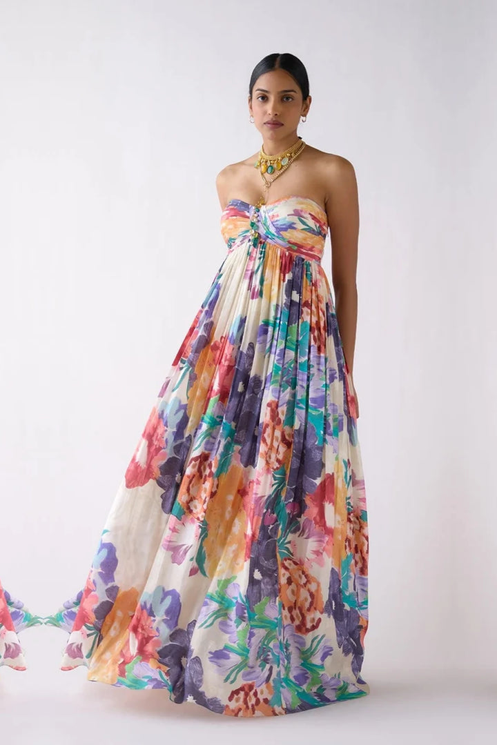 Multi Muslin Floral Resort Dress | Basanti Kapde Aur Koffee