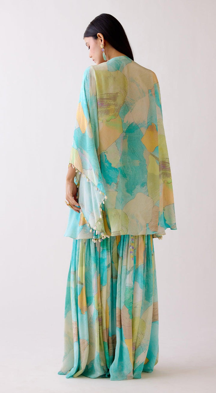 The Abstract Aqua Kaftan Set | Basanti Kapde Aur Koffee