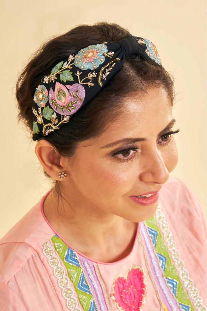 Iris Black Embellished Headband | Joey & Pooh