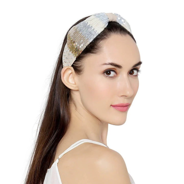 Serena Hand Embroidered Ivory Headband | Joey & Pooh