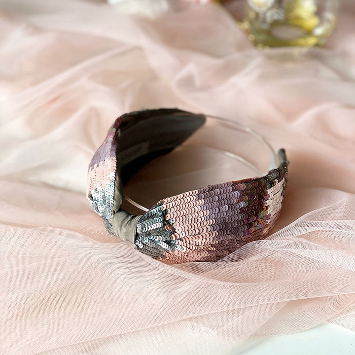 Serena Mauve Hand Embroidered Headband | Joey & Pooh