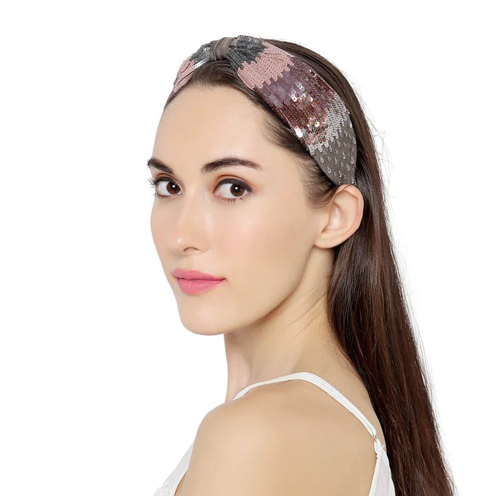 Serena Mauve Hand Embroidered Headband | Joey & Pooh