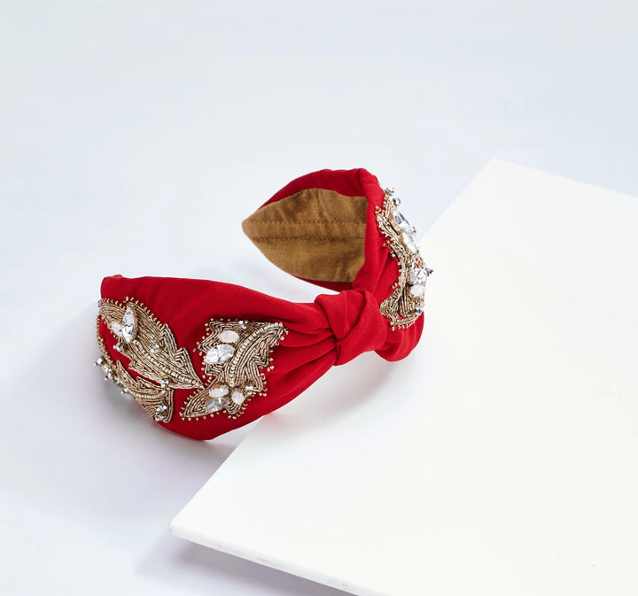 Gal Red Embroidered Headband | Joey & Pooh