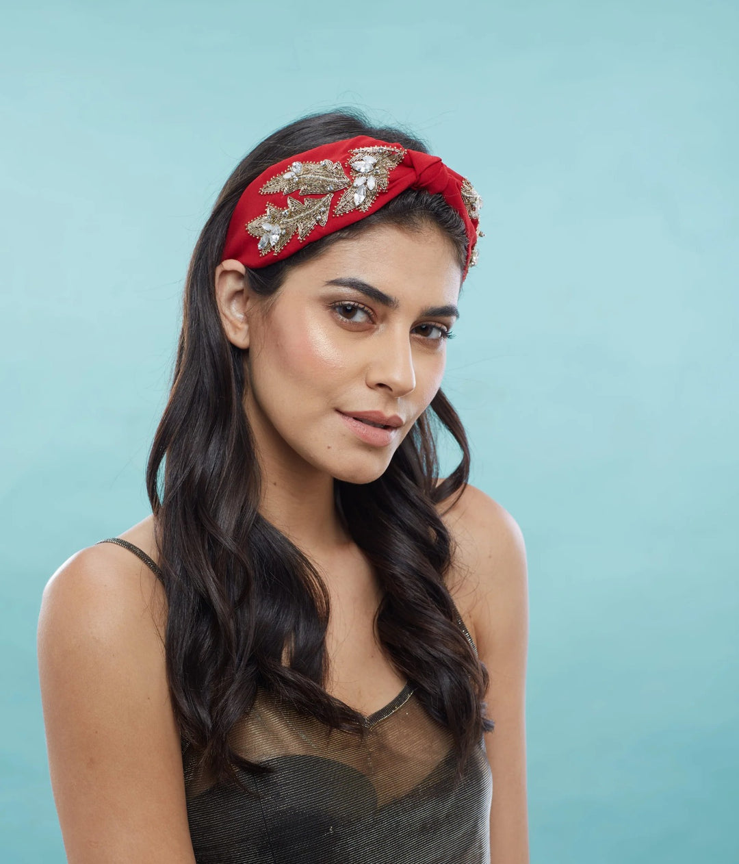 Gal Red Embroidered Headband | Joey & Pooh