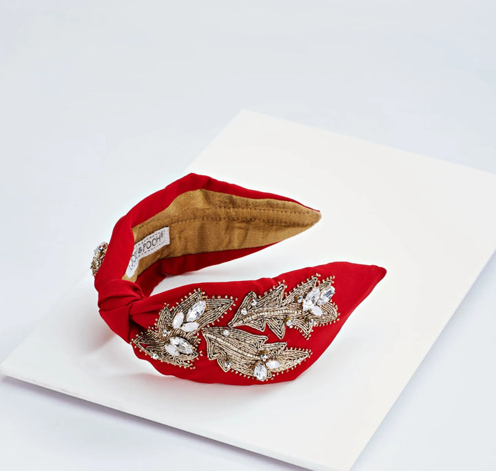 Gal Red Embroidered Headband | Joey & Pooh