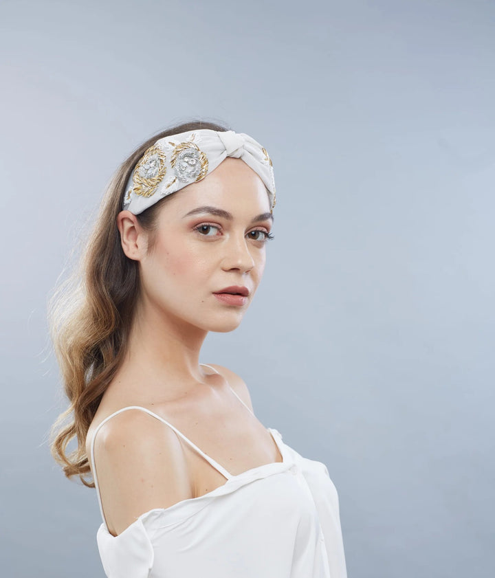 Jacqueline Ivory Hand Embellished Headband | Joey & Pooh