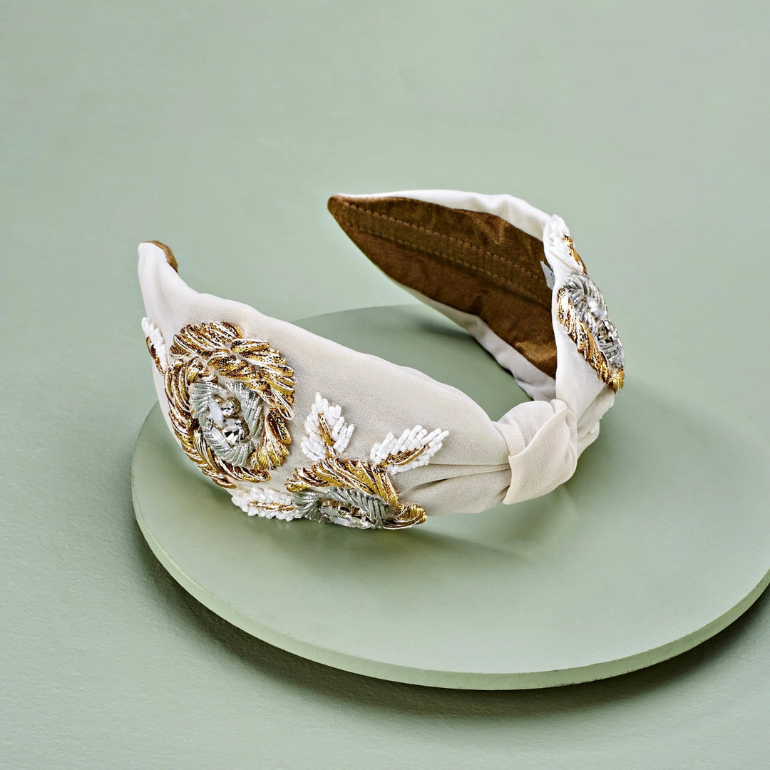 Jacqueline Ivory Hand Embellished Headband | Joey & Pooh