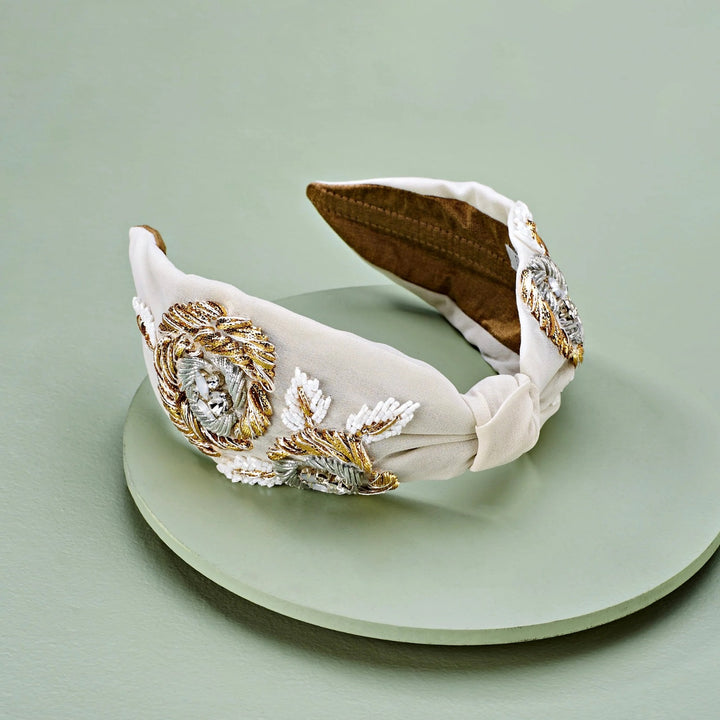 Jacqueline Ivory Hand Embellished Headband | Joey & Pooh