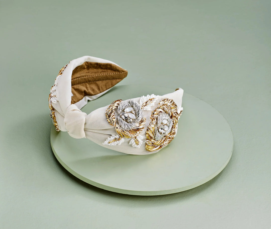 Jacqueline Ivory Hand Embellished Headband | Joey & Pooh