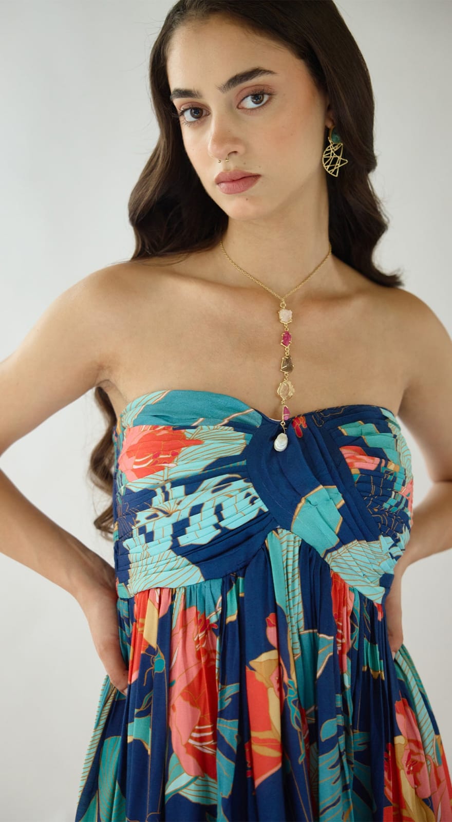 Blue Lagoon Bloom Resort Dress | Basanti Kapde Aur Koffee