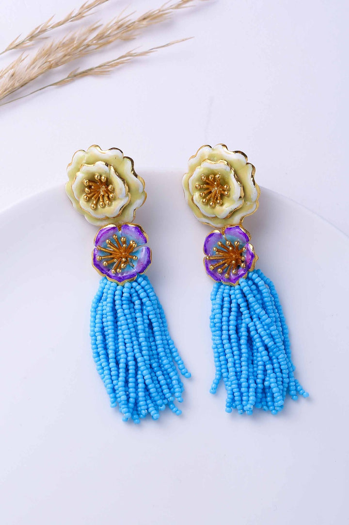 Mediterranean Garden Earrings - Phiroza Enamelled | Astha Jagwani