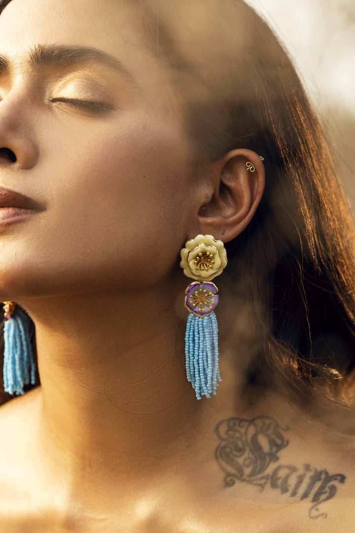 Mediterranean Garden Earrings - Phiroza Enamelled | Astha Jagwani