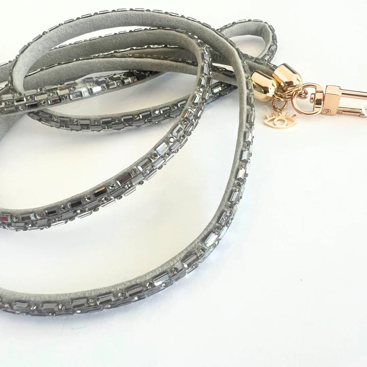 Baguette Crystal Crossbody Phone Lanyard - Grey |Natelzee