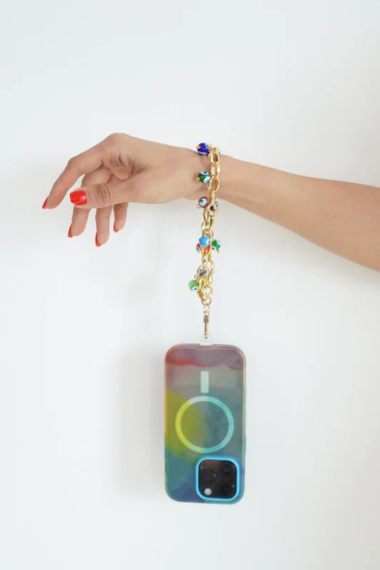 Gold and Multi Evil Eye Bubble Wristlet |Natelzee