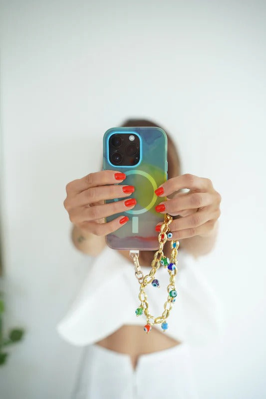 Gold and Multi Evil Eye Bubble Wristlet |Natelzee