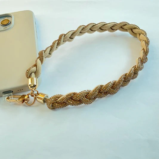 Crystal Braided Wristlet - Gold |Natelzee