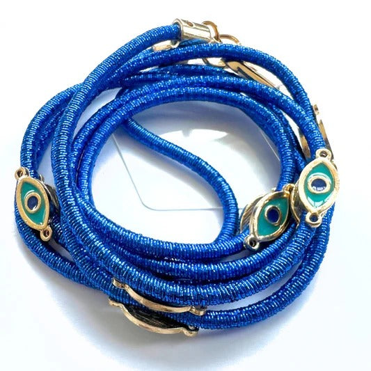 Metalic Corded Crossbody Phone Lanyard - Blue |Natelzee