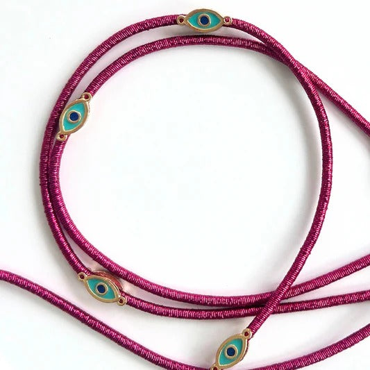 Metalic Corded Crossbody Phone Lanyard - Magenta |Natelzee