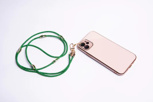 Metalic Corded Crossbody Phone Lanyard - Green |Natelzee