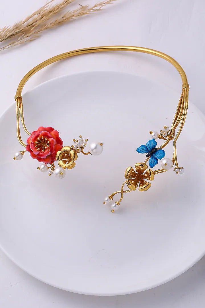 Metamorphosis Chocker - Red & Blue Enamelled | Astha Jagwani