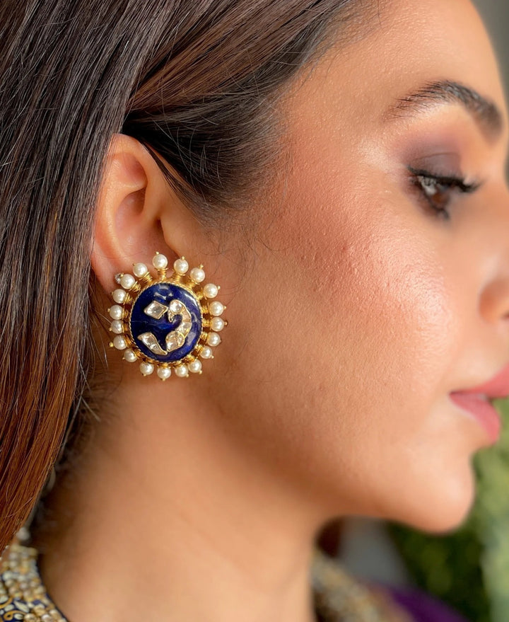 Blue Peacock Studs | Astha Jagwani
