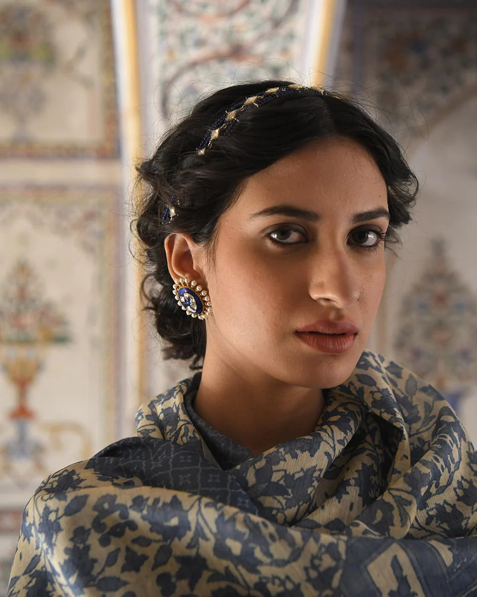Blue Peacock Studs | Astha Jagwani