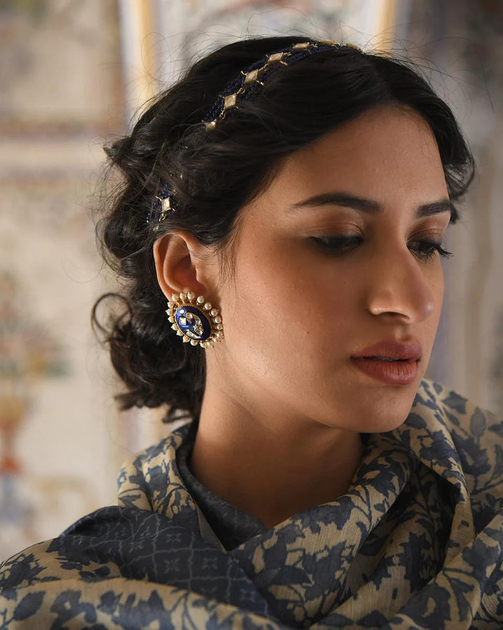 Blue Peacock Studs | Astha Jagwani