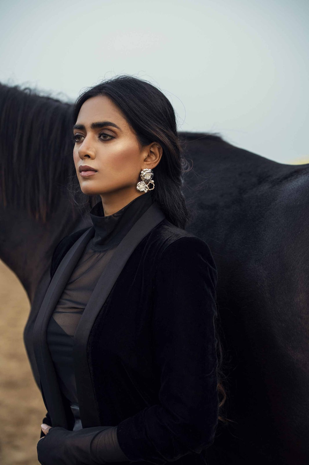 Frozen In Time Earring - Silver High Finish | Astha Jagwani