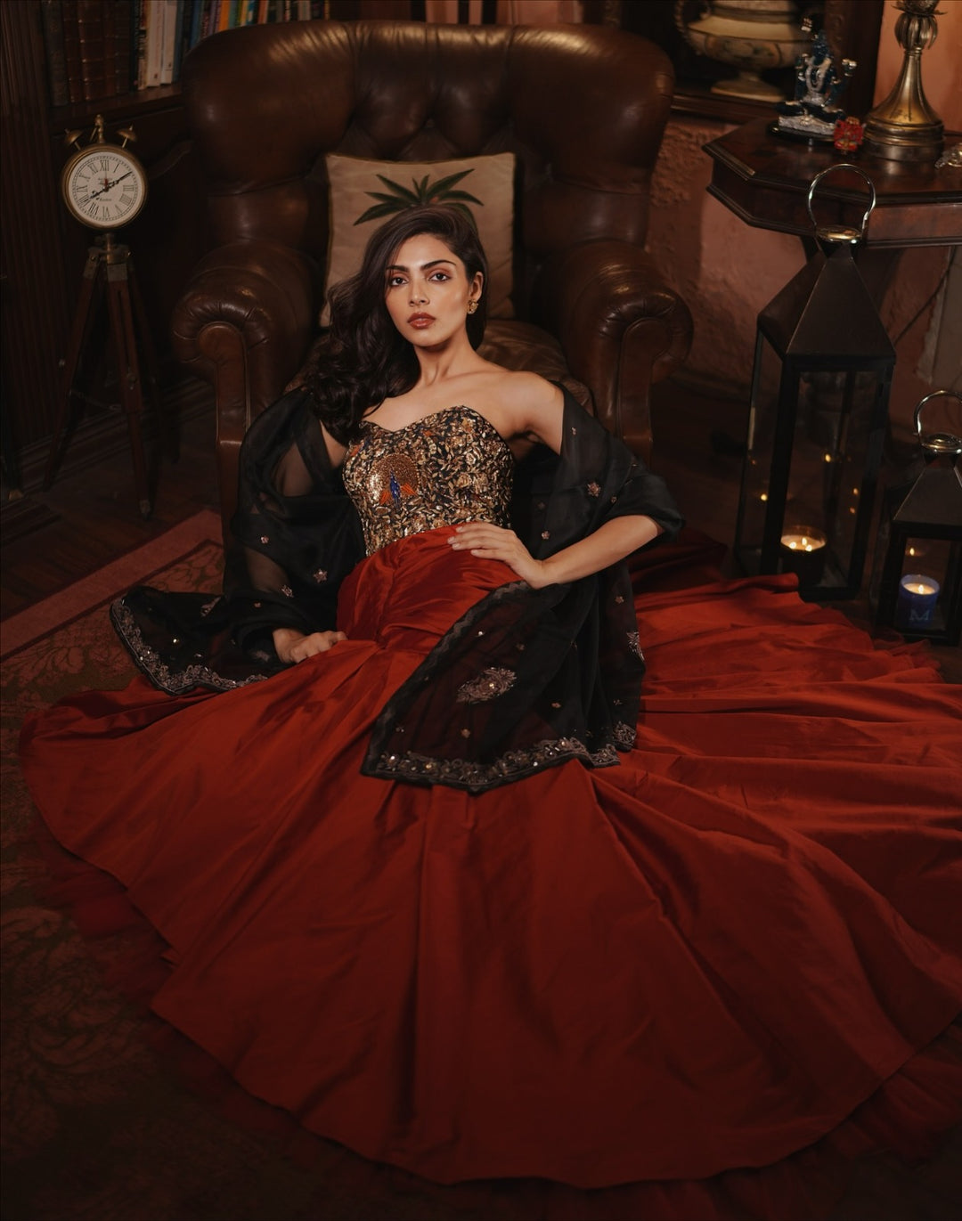 Orange Taffeta Skirt | Duchess Kumari
