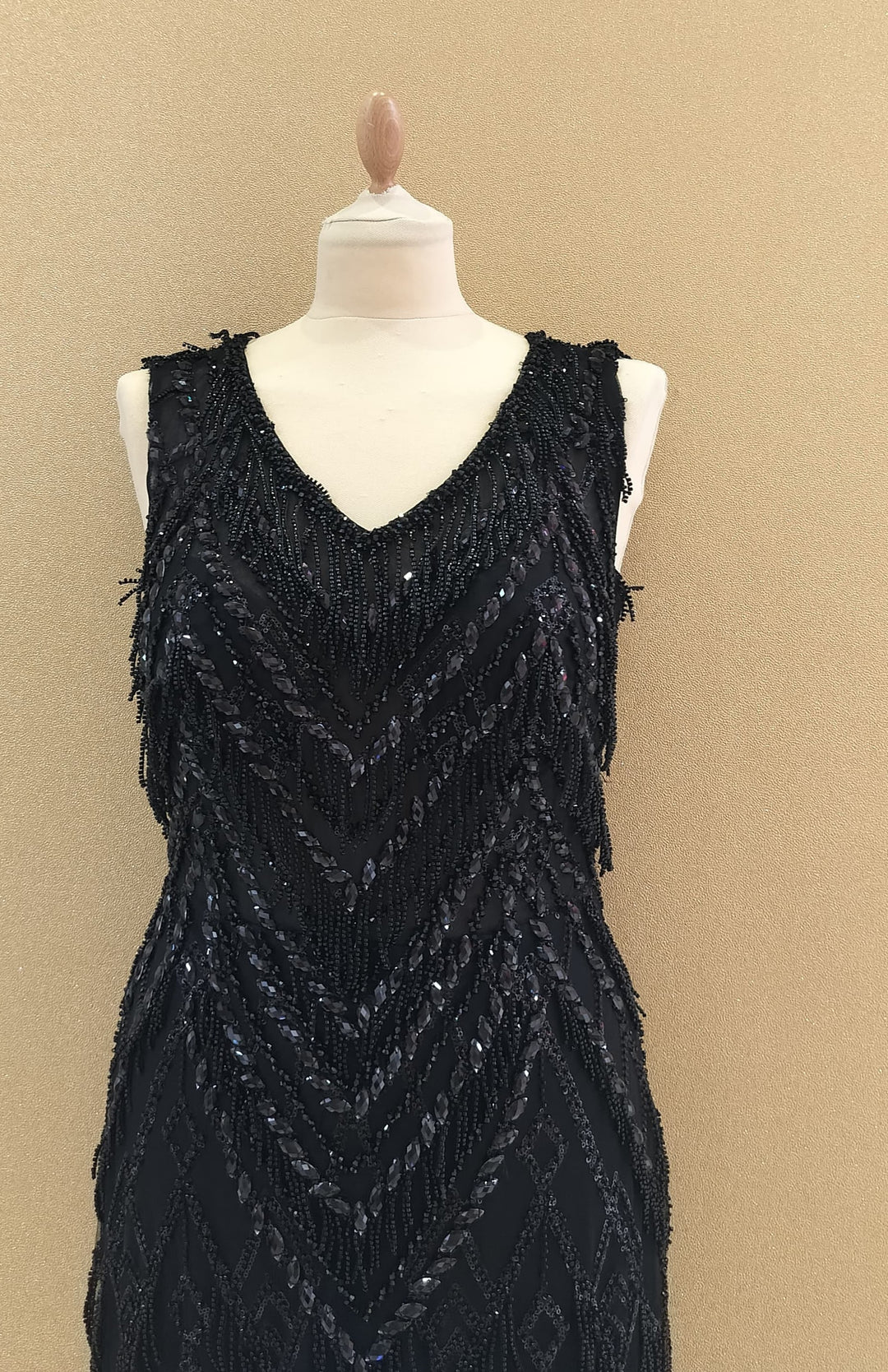 Midnight Noir Beaded Fringe Evening Gown| Inaayat by Divya Taimni