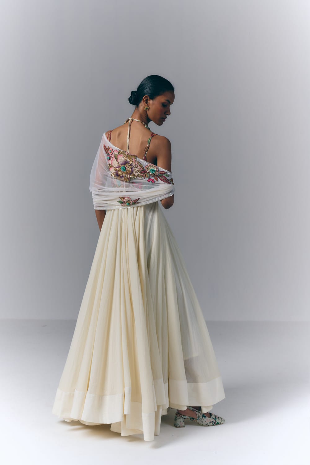 Ivory Bloom Anarkali Set|VARUN BAHL
