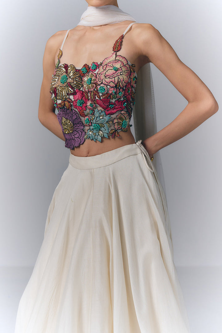 Ivory Bloom Anarkali Set|VARUN BAHL