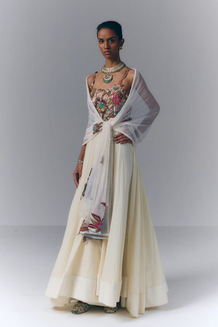 Ivory Bloom Anarkali Set|VARUN BAHL
