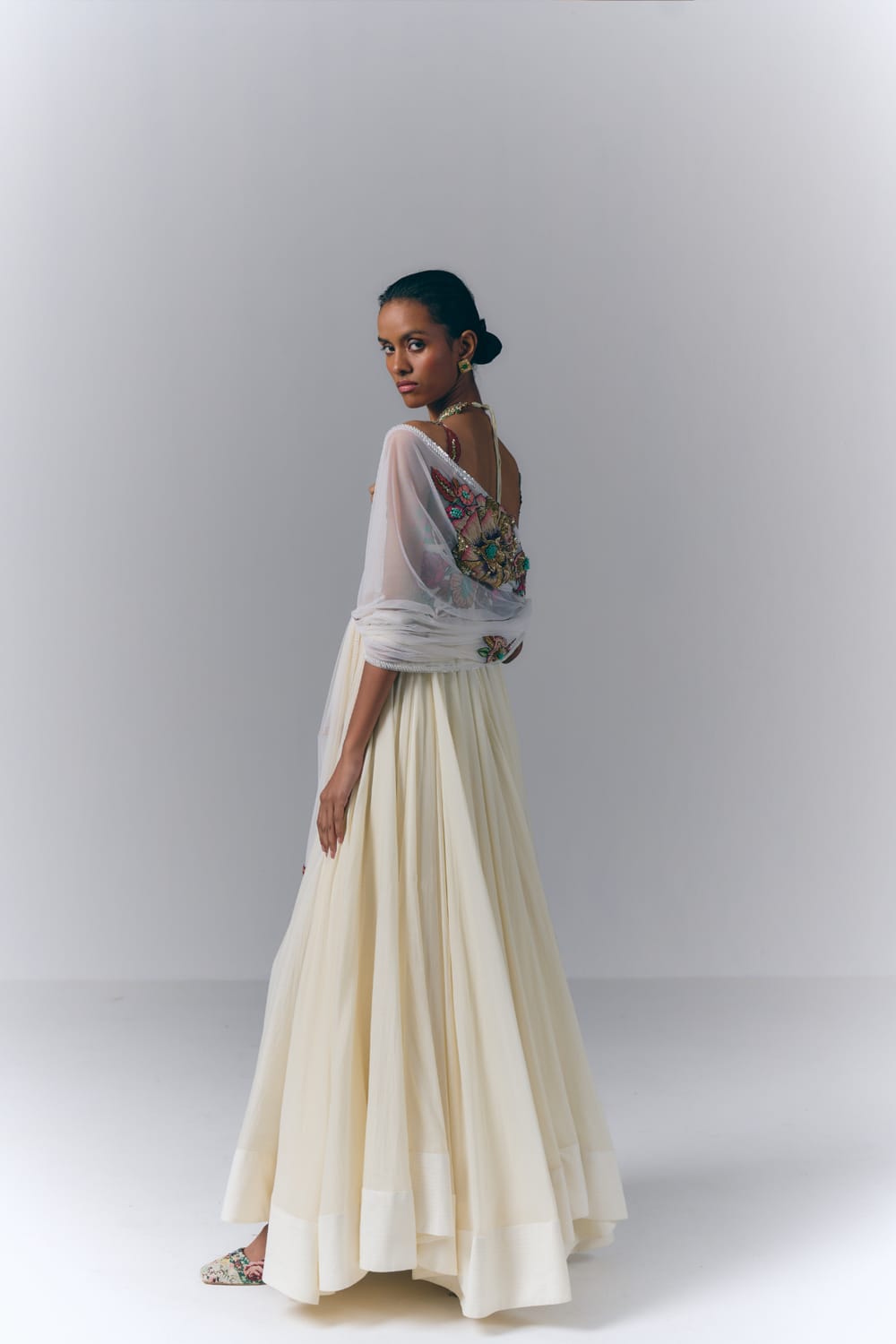 Ivory Bloom Anarkali Set|VARUN BAHL