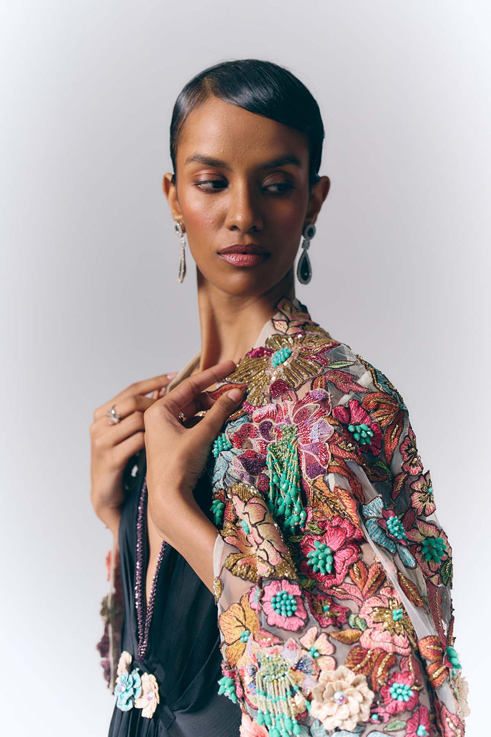 Twilight Blossom Jacket Gown|VARUN BAHL