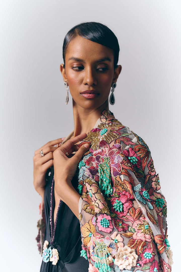Twilight Blossom Jacket Gown|VARUN BAHL