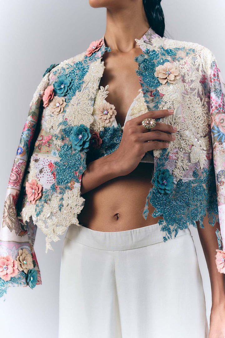 Printed Floral Co-ord Jacket Set|VARUN BAHL