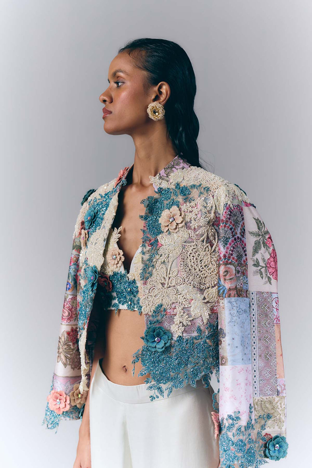 Printed Floral Co-ord Jacket Set|VARUN BAHL
