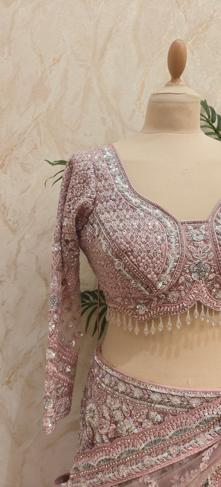 Shagun Pink Floral Ornately Beaded Sequins Lehenga Set |Inaayat by Divya Taimni