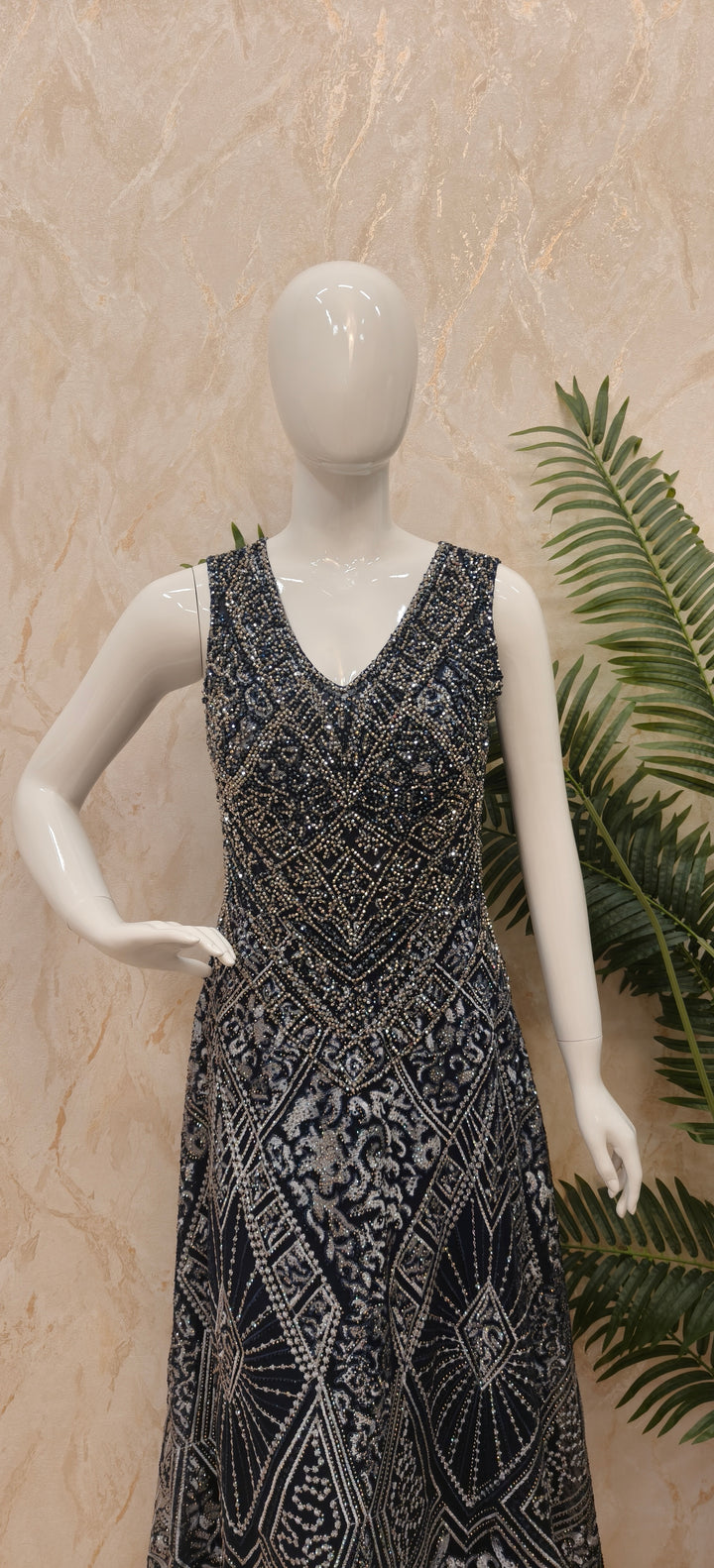 Midnight Navy Embellished Gala Gown | Inaayat by Divya Taimni